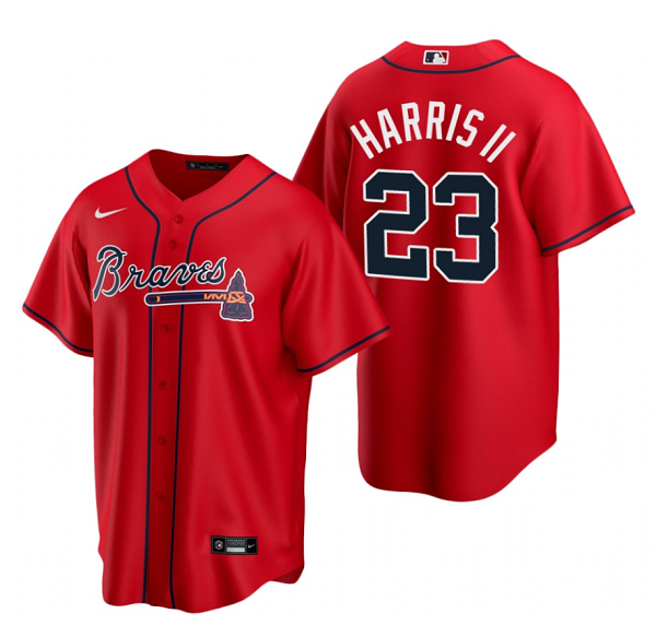 Men's Atlanta Braves #23 Michael Harris II Red Cool Base Stitched Baseball Jersey Men's Atlanta Braves #23 Michael Harris II Red Cool Base Stitched Baseball Jersey